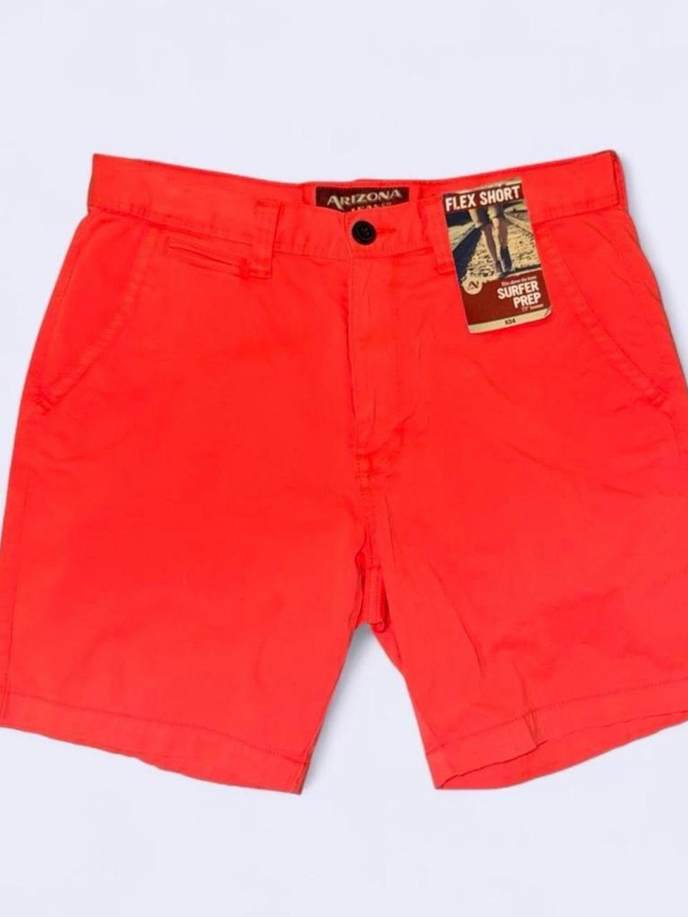 Arizona Jean Co Neon Coral Surfer Prep Flex Shorts NWT Size 32